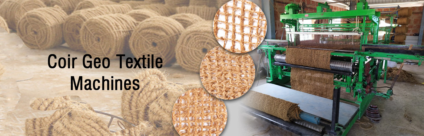 Manufacturer, Supplier Of Coir Processing Machines, Machineries, Turmeric Pulverizer Machines, Coir Geo Textile Machines, Coir Extraction Machines, Coir Winding and Spinning Machines, Coir Yarn Spooling Machines, Coconut Dehusking Machines, Fiber Extraction or Defibering Machines.